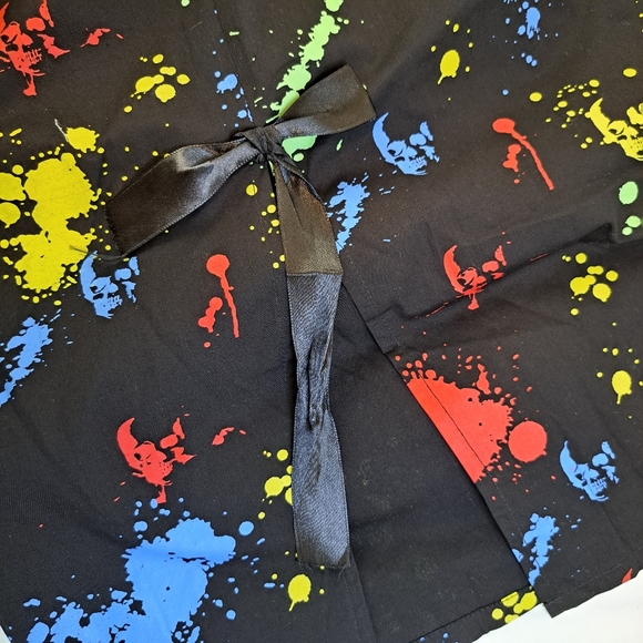 Dead Threads Goth Dress Scene Black Rainbow Paint Splatter Colorful Size Medium - Picture 13 of 13